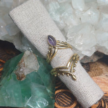 Load image into Gallery viewer, Amethyst Brass Rings
