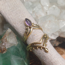Load image into Gallery viewer, Amethyst Brass Rings
