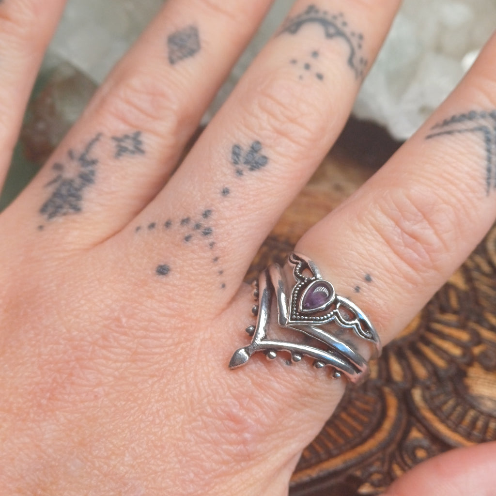 Amethyst Silver Rings