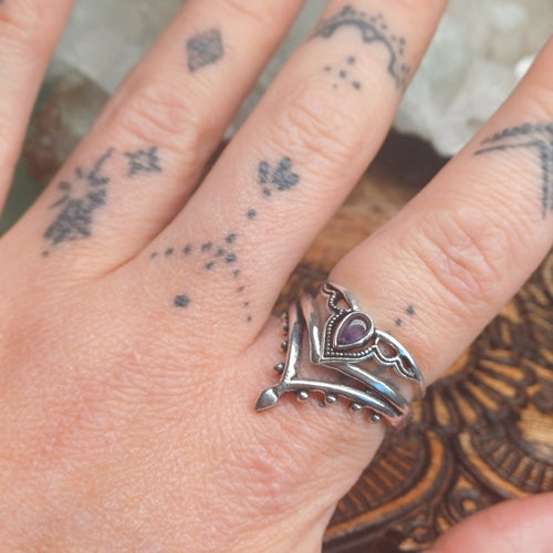 Amethyst Silver Rings