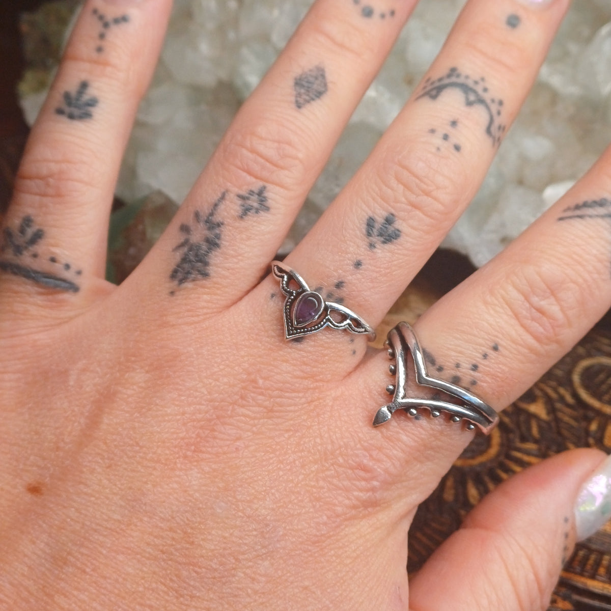 Amethyst Silver Rings