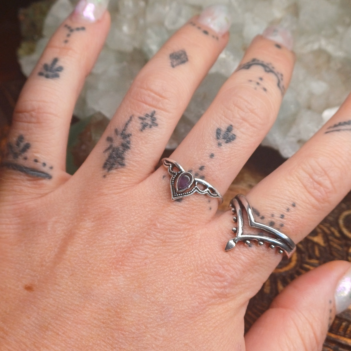 Amethyst Silver Rings