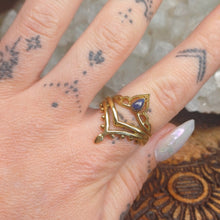 Load image into Gallery viewer, Lapis Lazuli Brass Rings
