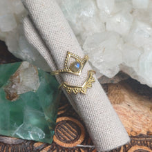 Load image into Gallery viewer, Labradorite Brass Rings
