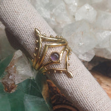 Load image into Gallery viewer, Amethyst Brass Rings
