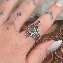 Load image into Gallery viewer, Amethyst &amp; Labradorite Silver Rings
