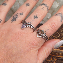 Load image into Gallery viewer, Amethyst &amp; Labradorite Silver Rings

