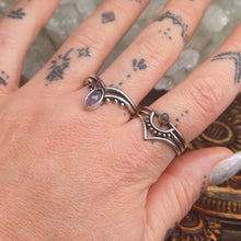 Load image into Gallery viewer, Amethyst &amp; Labradorite Silver Rings
