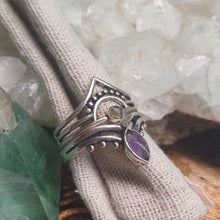 Load image into Gallery viewer, Amethyst &amp; Labradorite Silver Rings
