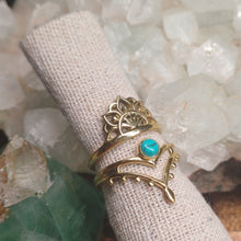 Load image into Gallery viewer, Turqouise Brass Rings
