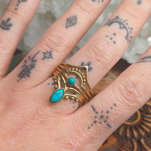Load image into Gallery viewer, Turquoise Brass Rings

