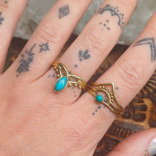 Load image into Gallery viewer, Turquoise Brass Rings
