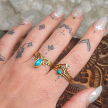 Load image into Gallery viewer, Turquoise Brass Rings
