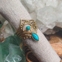 Load image into Gallery viewer, Turquoise Brass Rings
