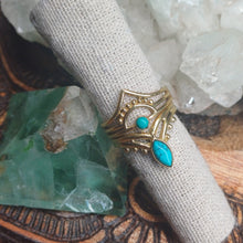 Load image into Gallery viewer, Turquoise Brass Rings
