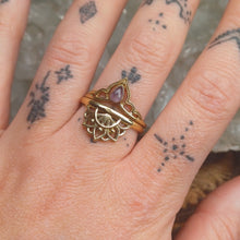 Load image into Gallery viewer, Amethyst Brass Rings
