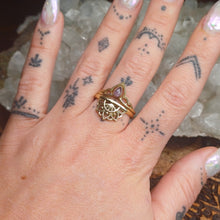 Load image into Gallery viewer, Amethyst Brass Rings
