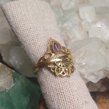 Load image into Gallery viewer, Amethyst Brass Rings

