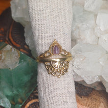 Load image into Gallery viewer, Amethyst Brass Rings

