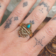 Load image into Gallery viewer, Turquoise Brass Rings

