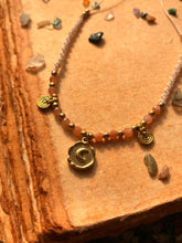Load image into Gallery viewer, Crescent moon sunstone necklace

