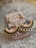 Bohemian macrame hoop earrings