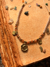 Load image into Gallery viewer, Crescent moon sunstone necklace
