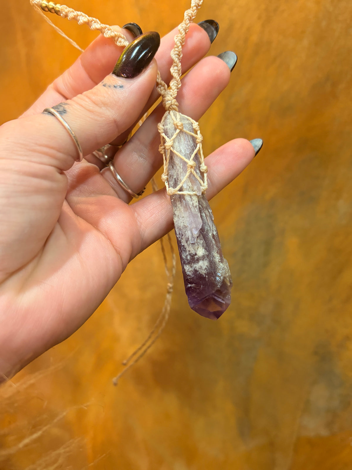 Amethyst Tooth Necklace