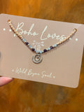 Aquamarine and Amethyst Spiral Necklace