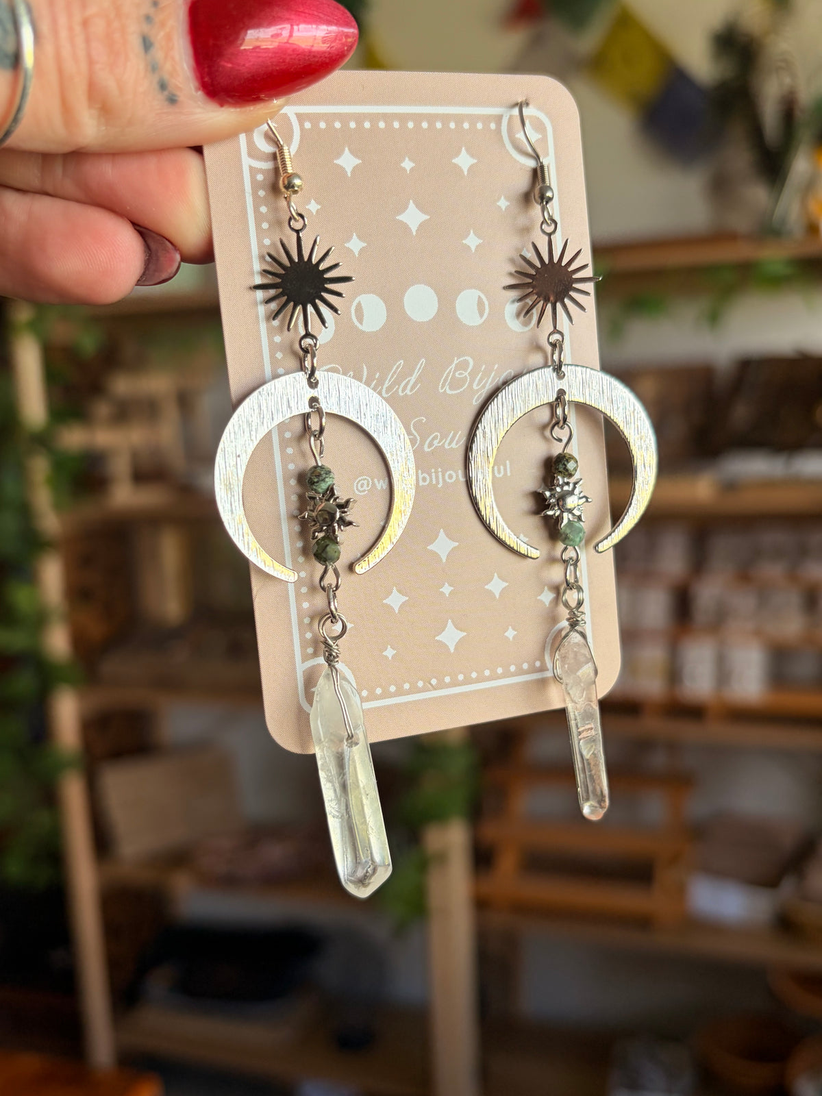 Celestial clear Quartz Earrings