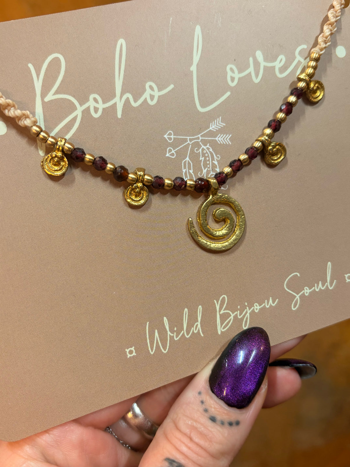 Ruby Spiral Necklace