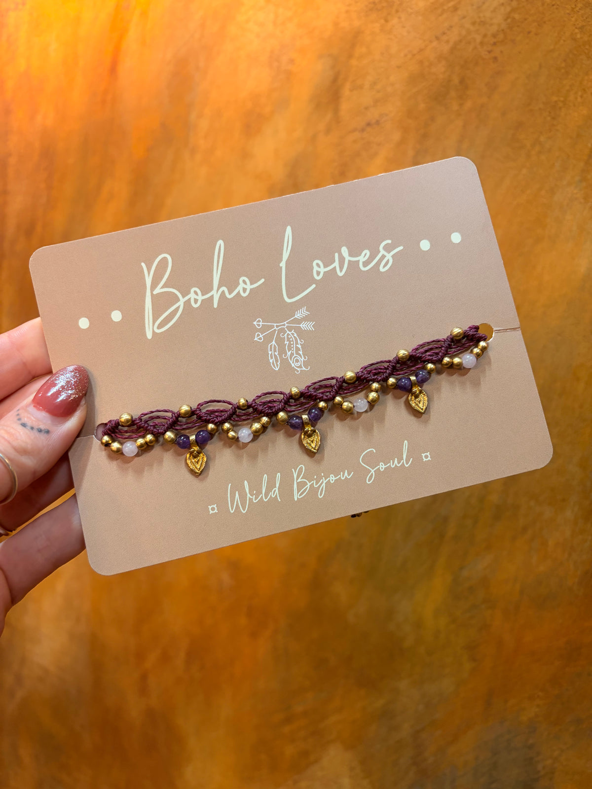Amethyst and Rose Quartz Anklet