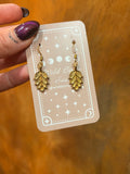 Golden feather earrings