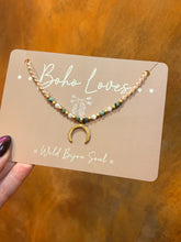 Load image into Gallery viewer, Turquoise and Moonstone Moon necklace
