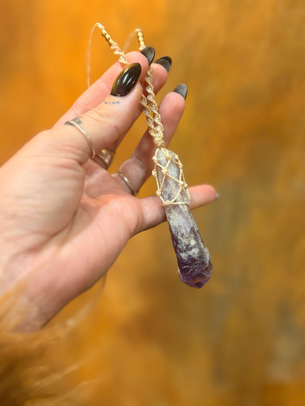 Amethyst Tooth Necklace