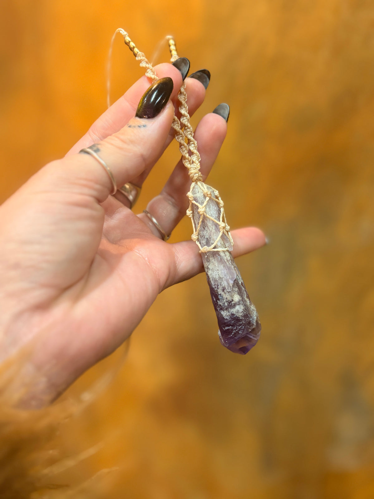 Amethyst Tooth Necklace