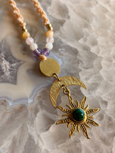 Load image into Gallery viewer, Sun and Moon Malachite Necklace
