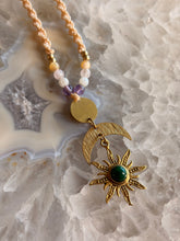 Load image into Gallery viewer, Sun and Moon Malachite Necklace
