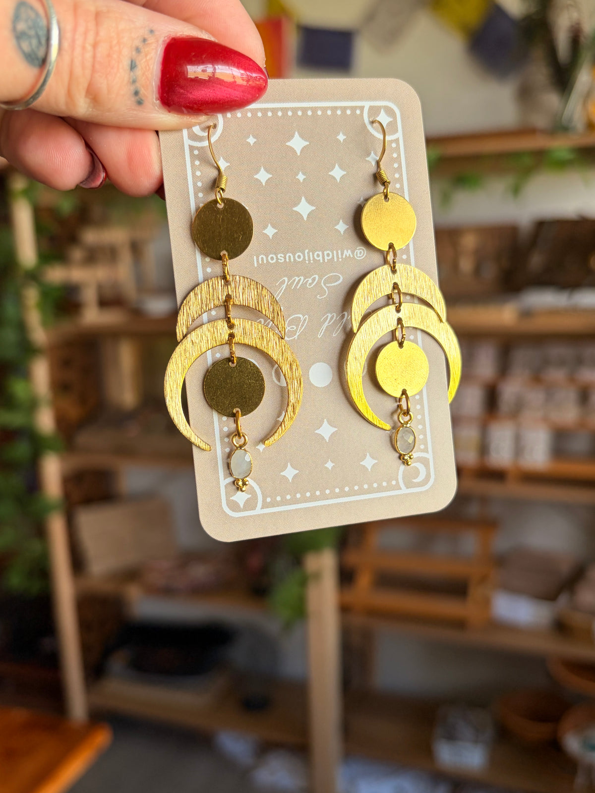 Celestial Moonstone Gold earrings