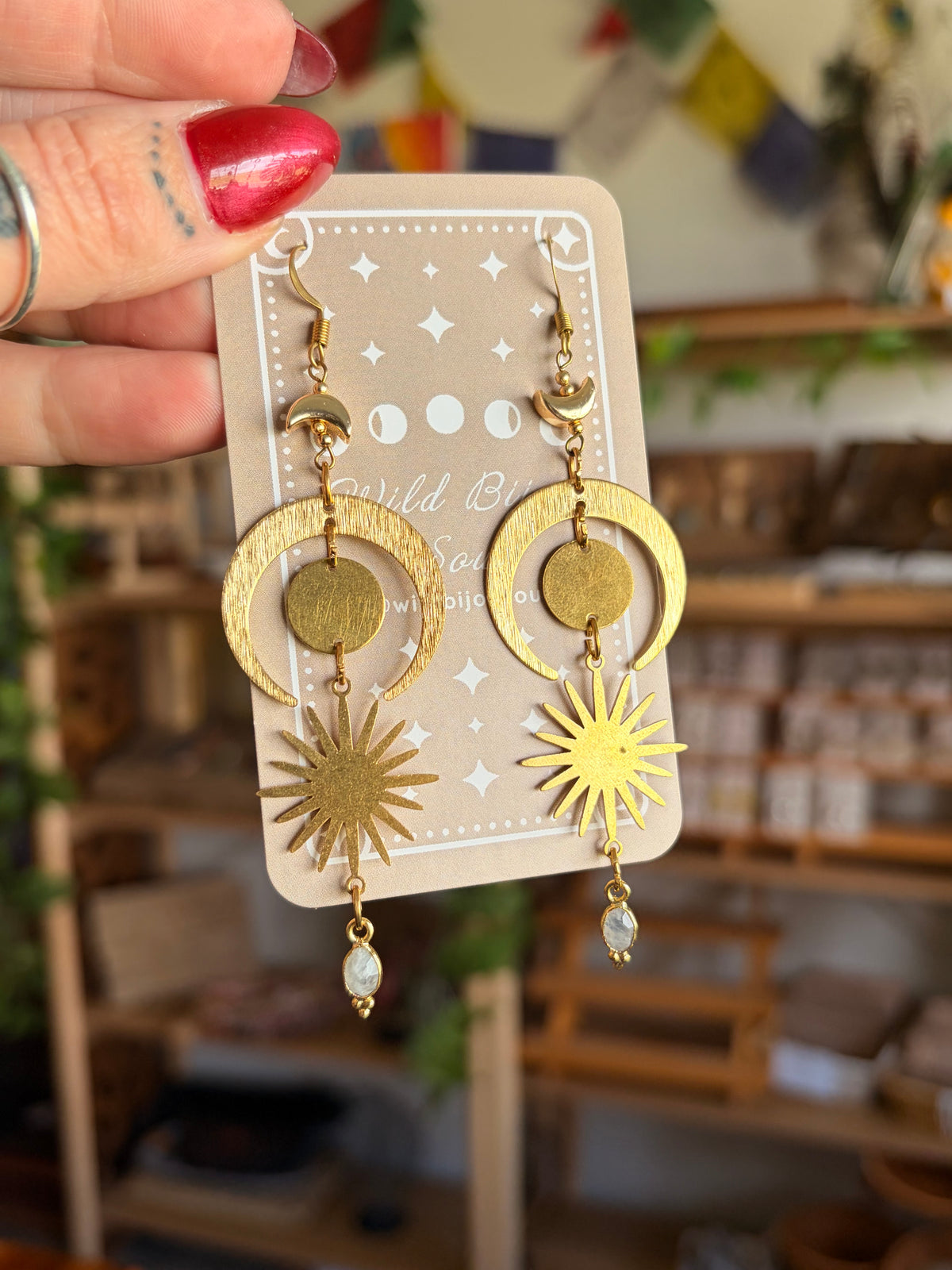 Celestial moonstone earrings