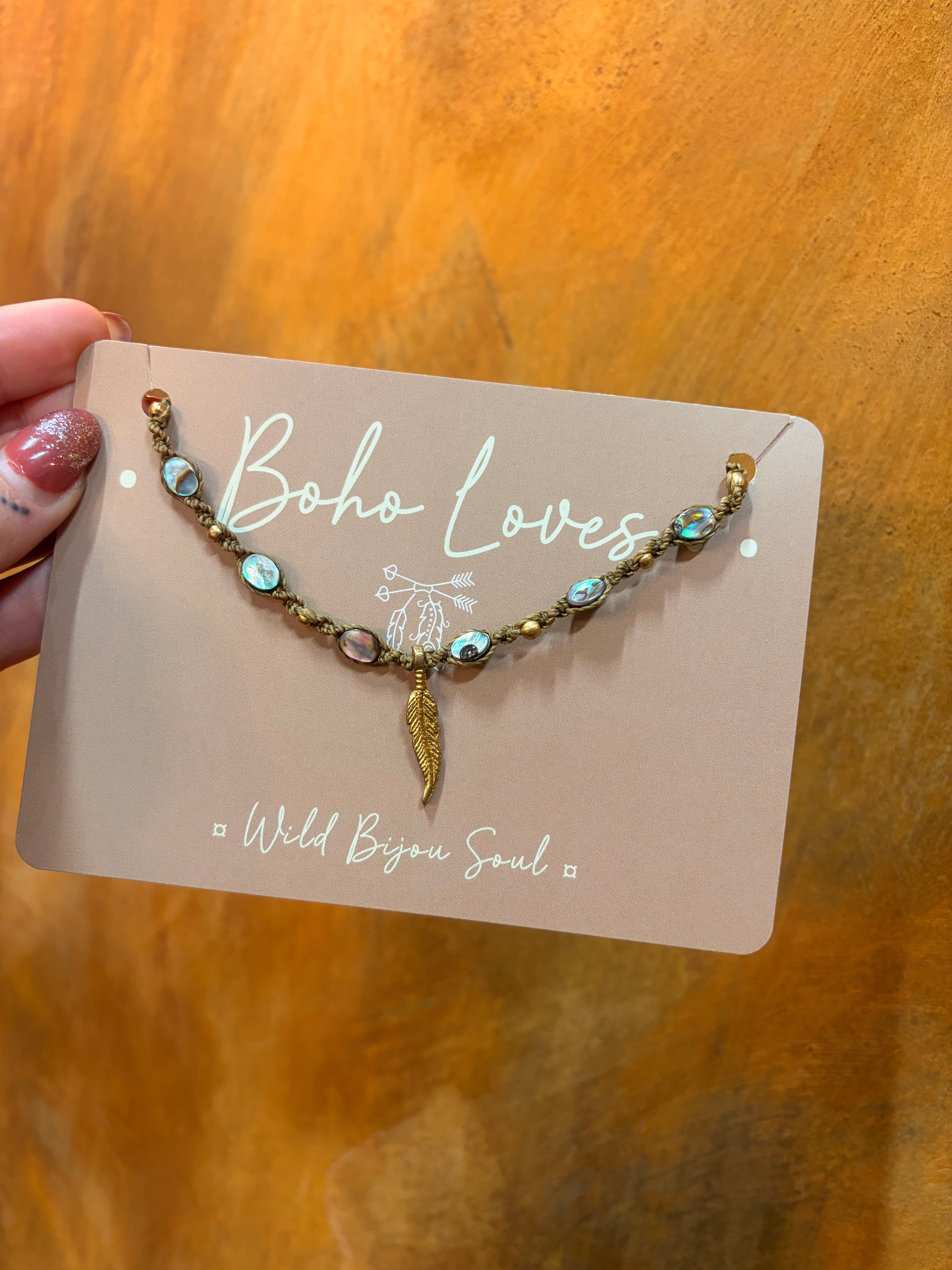 Paua Shell Feather Necklace