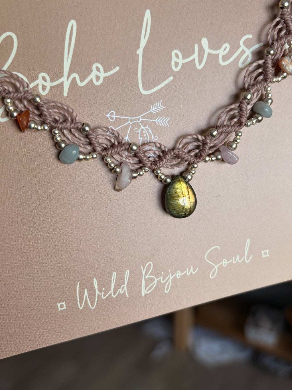 Labradorite mixed crystal necklace