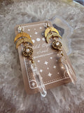 Celestial Quartz Moon Earrings