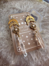 Load image into Gallery viewer, Celestial Quartz Moon Earrings
