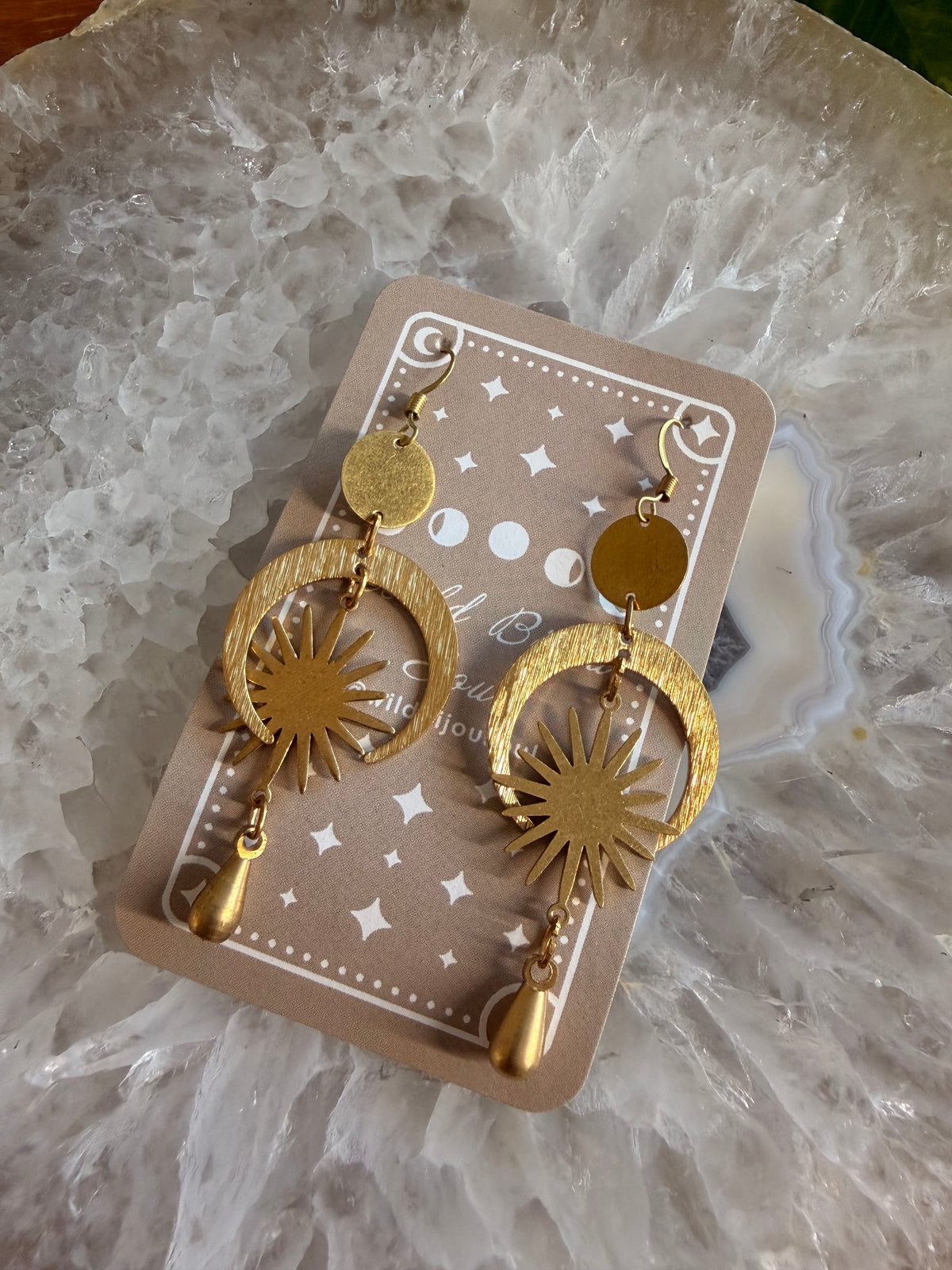 Celestial sun and moon earrings