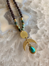 Load image into Gallery viewer, Turquoise Crescent Moon Necklace
