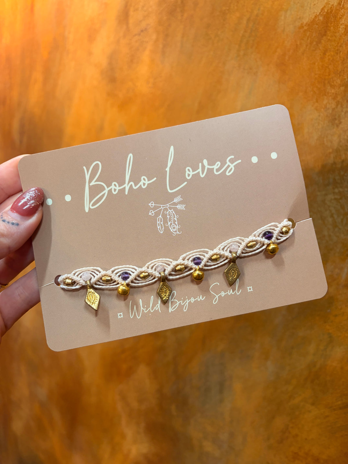 Amethyst anklet with Bells