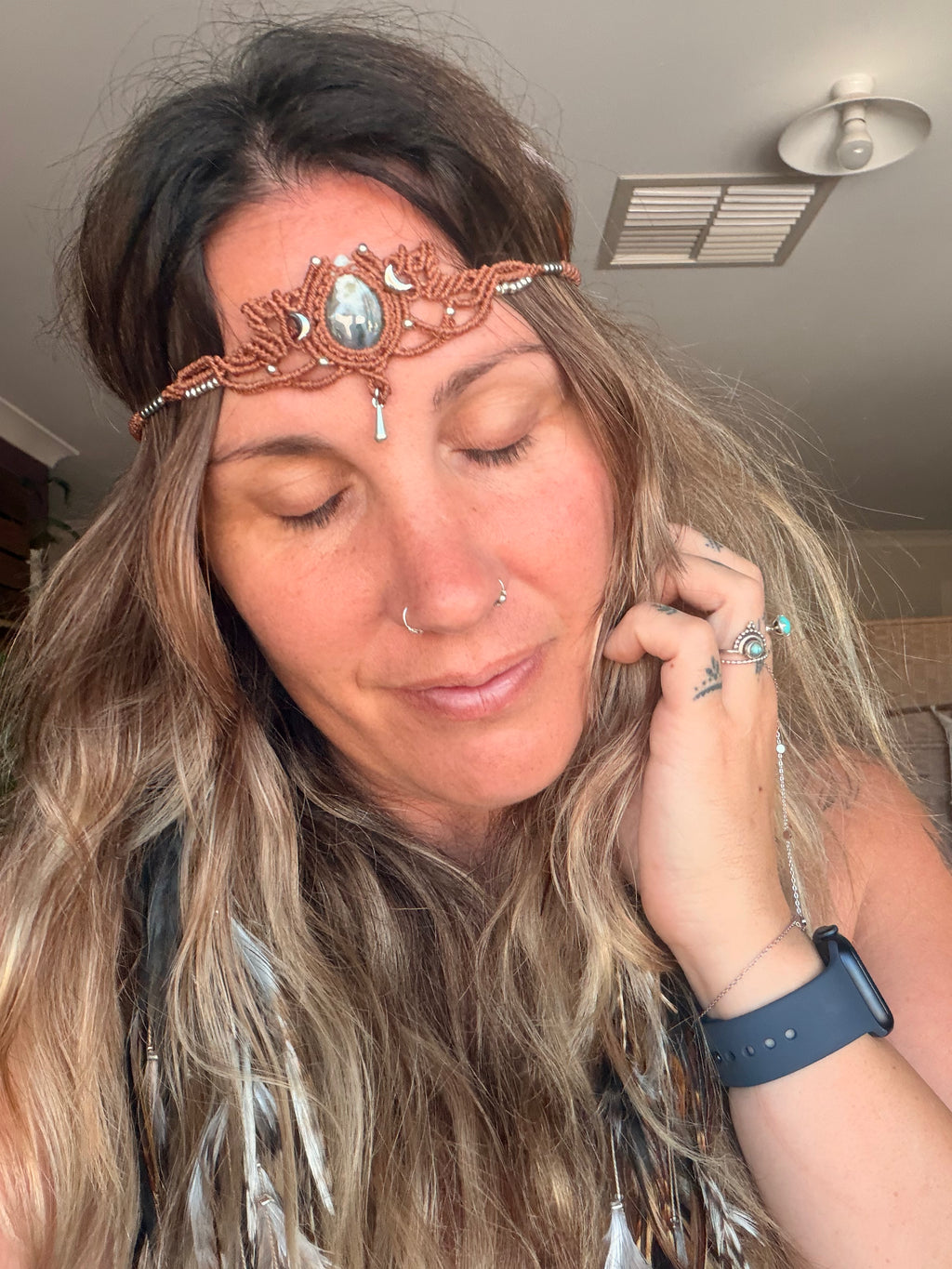 Moss agate crown