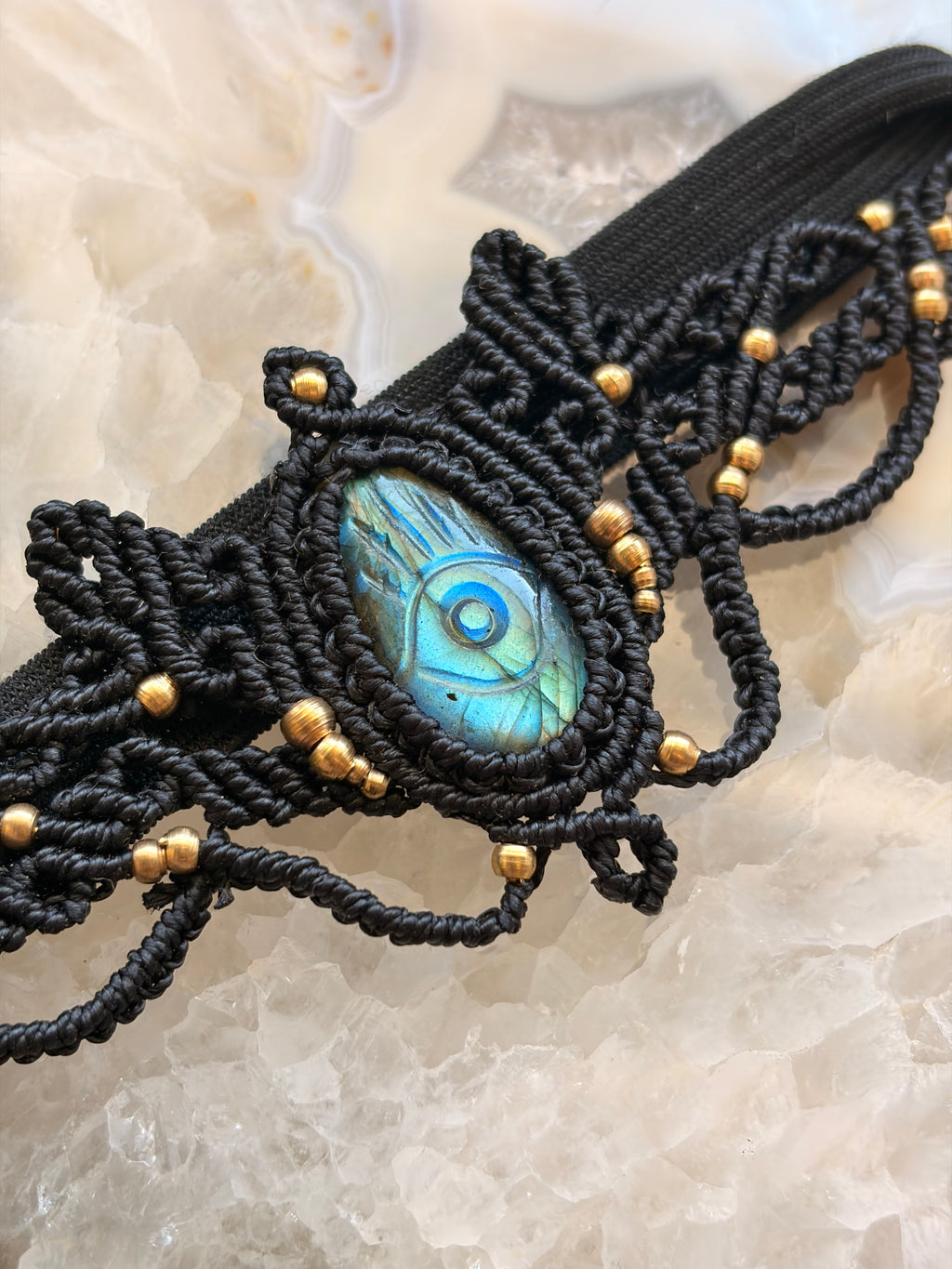 Evil Eye labradorite crown