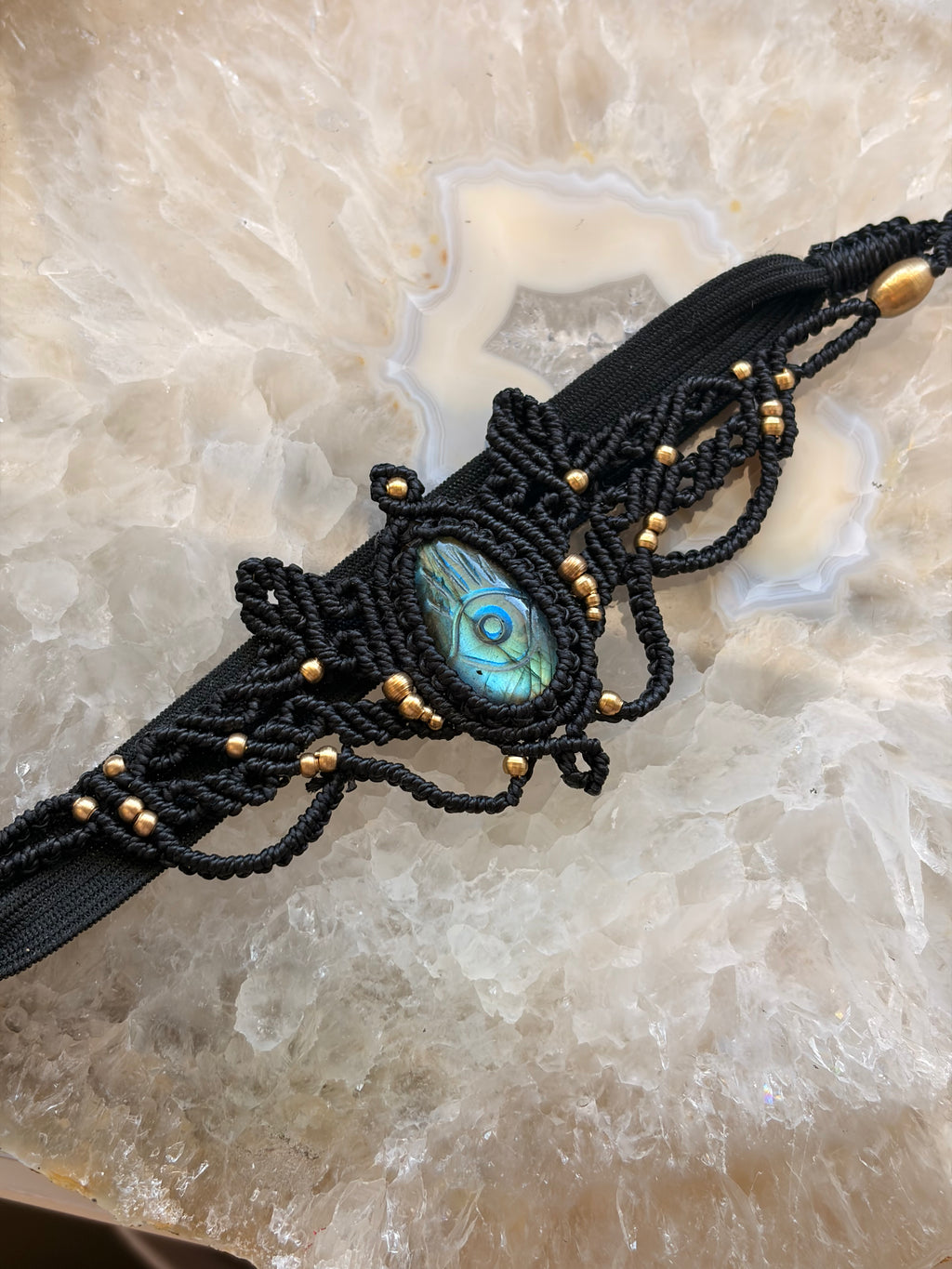 Evil Eye labradorite crown
